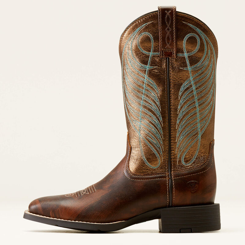 ARIAT - Round Up Wide Square Toe Western Boot, 7.5B - Becker Safety and Supply