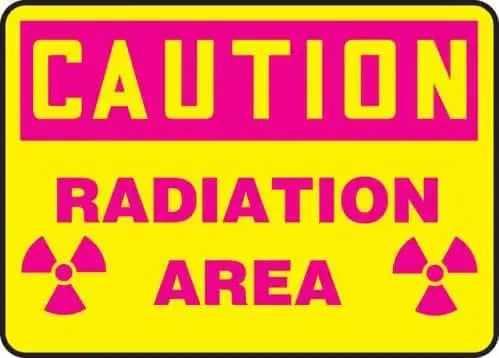 ACCUFORM - OSHA Caution Safety Sign: Radiation Area Adhesive Vinyl 7"x10" - Becker Safety and Supply