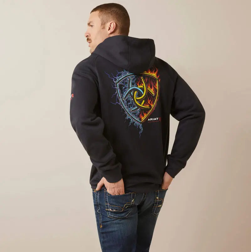 ARIAT - FR Rev Hoodie, Shock Fire Black Becker Safety and Supply