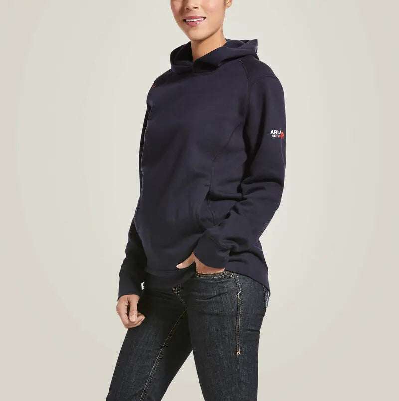 ARIAT - FR Womens Rev Pullover Hoodie, Navy Becker Safety and Supply