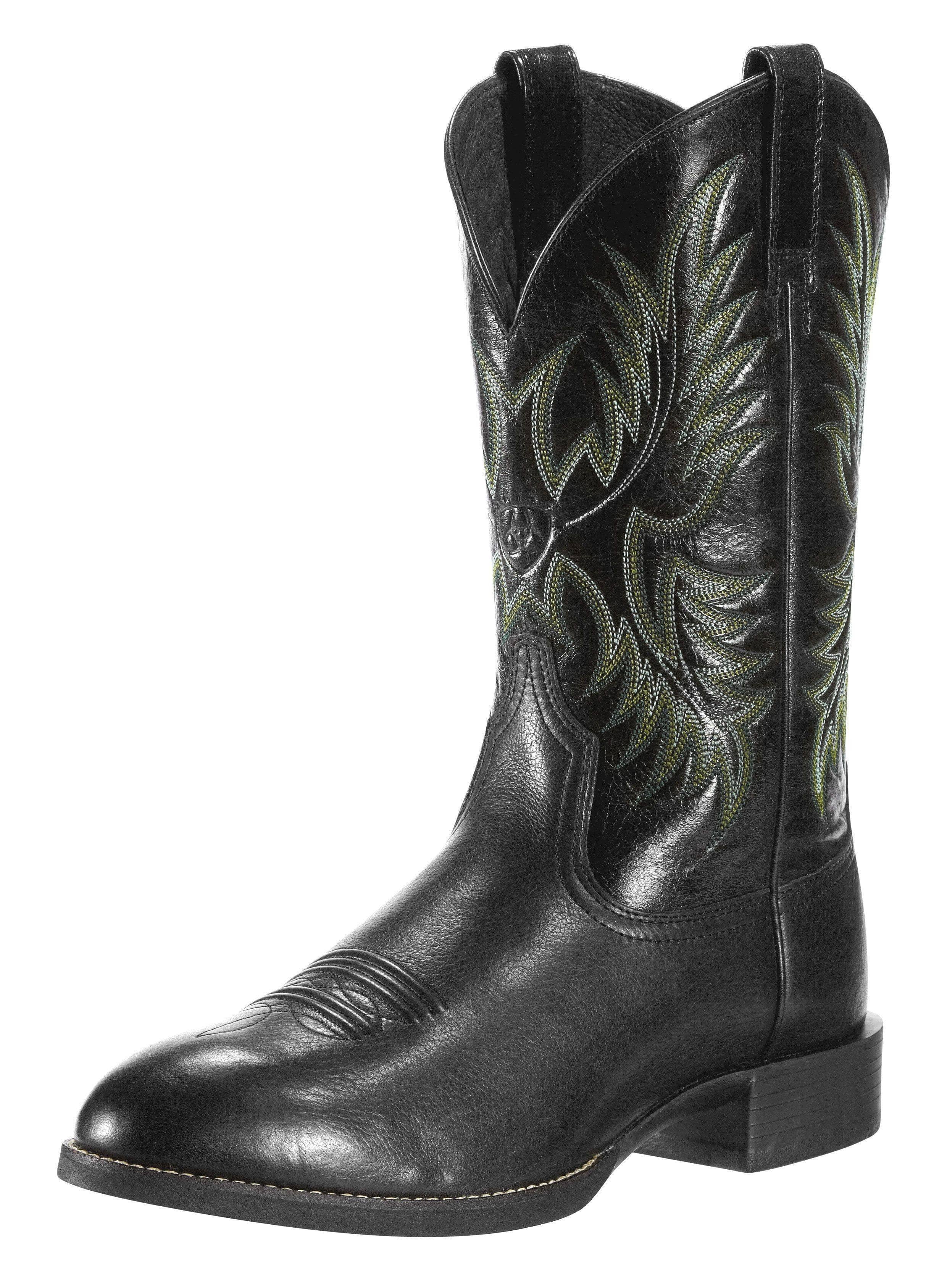 ARIAT - Heritage Stockman Western Boot, Black - Becker Safety and Supply