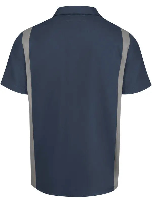 DICKIES - Men's Industrial Color Block Two-Tone Short Sleeve Work Shirt, Dark Navy/Smoke - Becker Safety and Supply