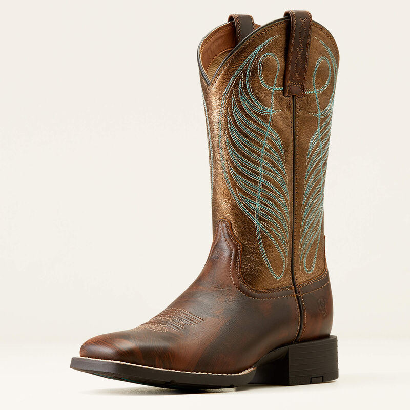 ARIAT - Round Up Wide Square Toe Western Boot, 7.5B - Becker Safety and Supply