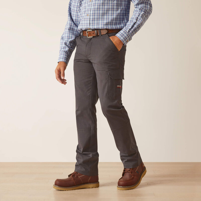 ARIAT - FR M7 Slim Hi-Vis Duralight Twill DuraStretch Straight Leg Pants, Charcoal 29x30 - Becker Safety and Supply