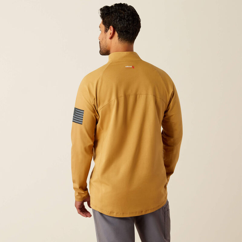 ARIAT - FR Combat Stretch Patriot 1/4 Zip Work Shirt, Bistro - Becker Safety and Supply