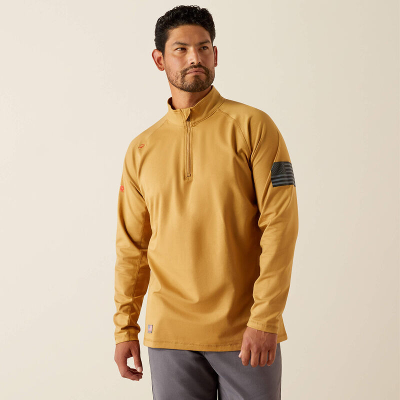 ARIAT - FR Combat Stretch Patriot 1/4 Zip Work Shirt, Bistro - Becker Safety and Supply