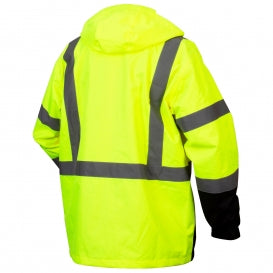 PYRAMEX - Type R Class 3 Black Bottom Parka w/ Removable Fleece Liner - Hi-Vis Lime, with Elite Drilling LOGO