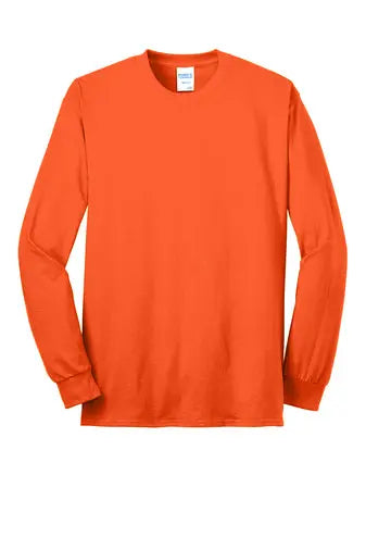 Port & Company - Core Blend Long Sleeve Tee, Safety Orange  Becker Safety and Supply