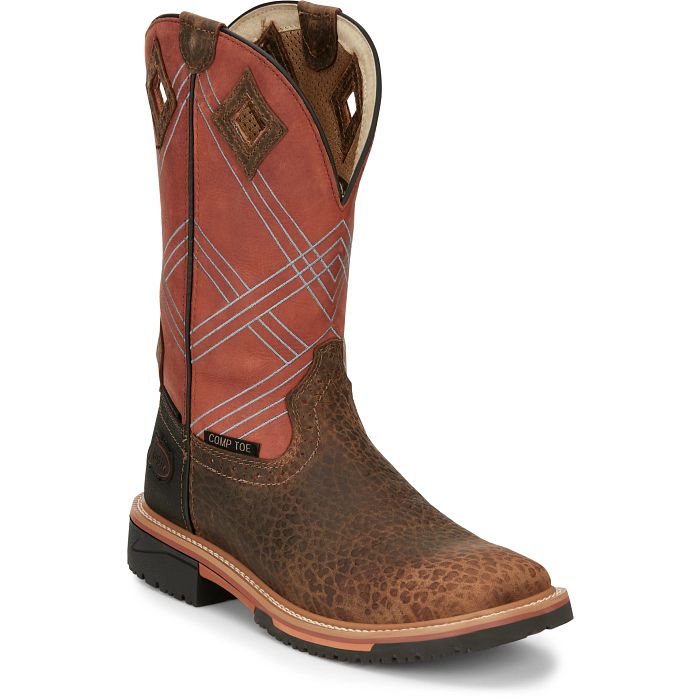 JUSTIN BOOTS-DALHART 12" NANO COMPOSITE TOE WATERPROOF WORK BOOT - Becker Safety and Supply